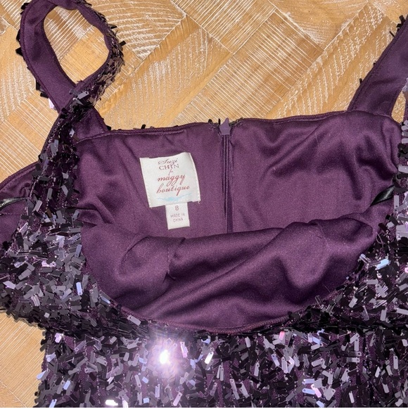 Purple Mini Bodycon Dress Sleeveless Scoop Neck - Picture 3 of 3